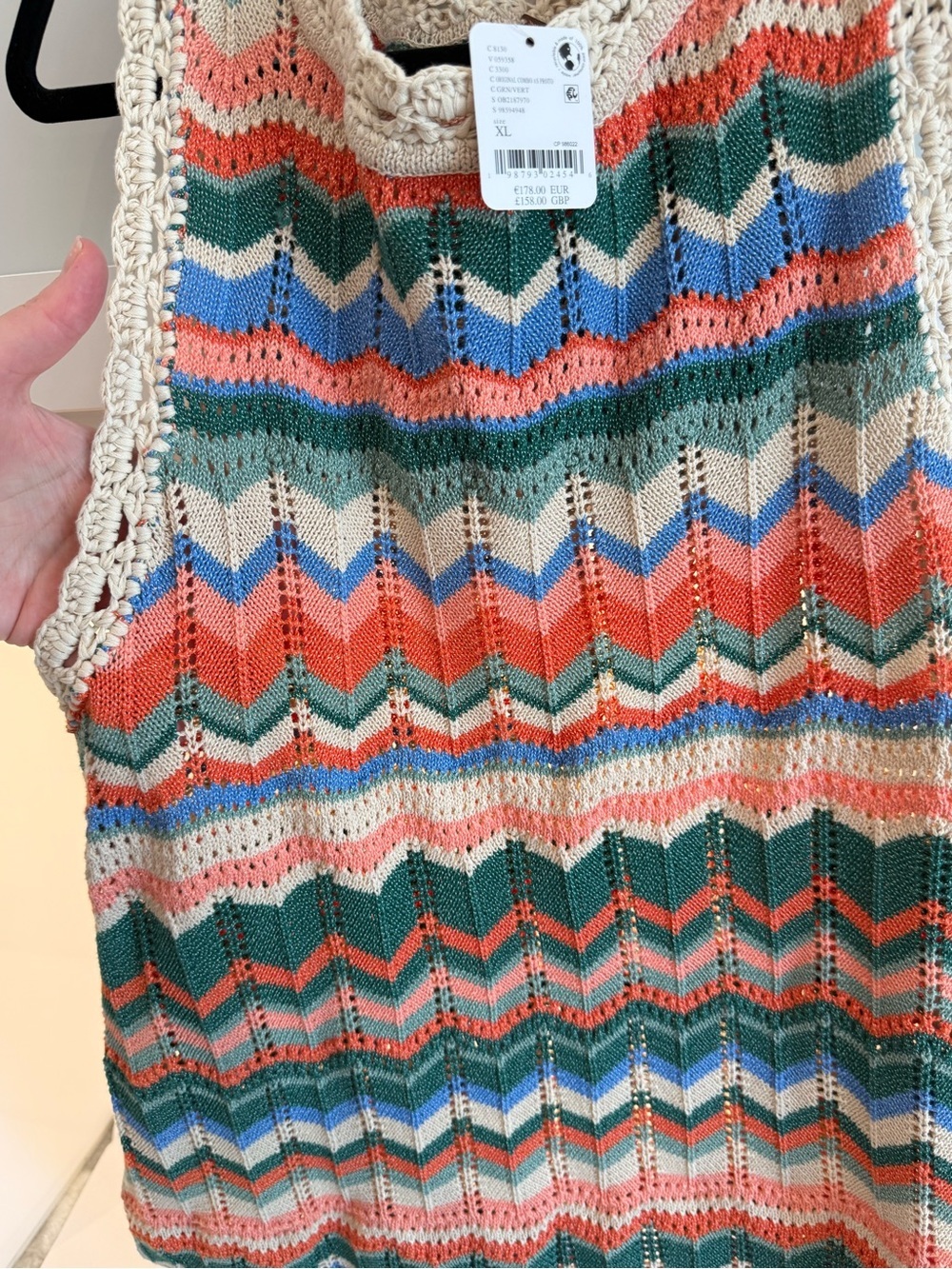 Free People Sandy Mae Crochet Mini Dress XL NWT Boho Euro Summer RARE Bohemian - Picture 8 of 9